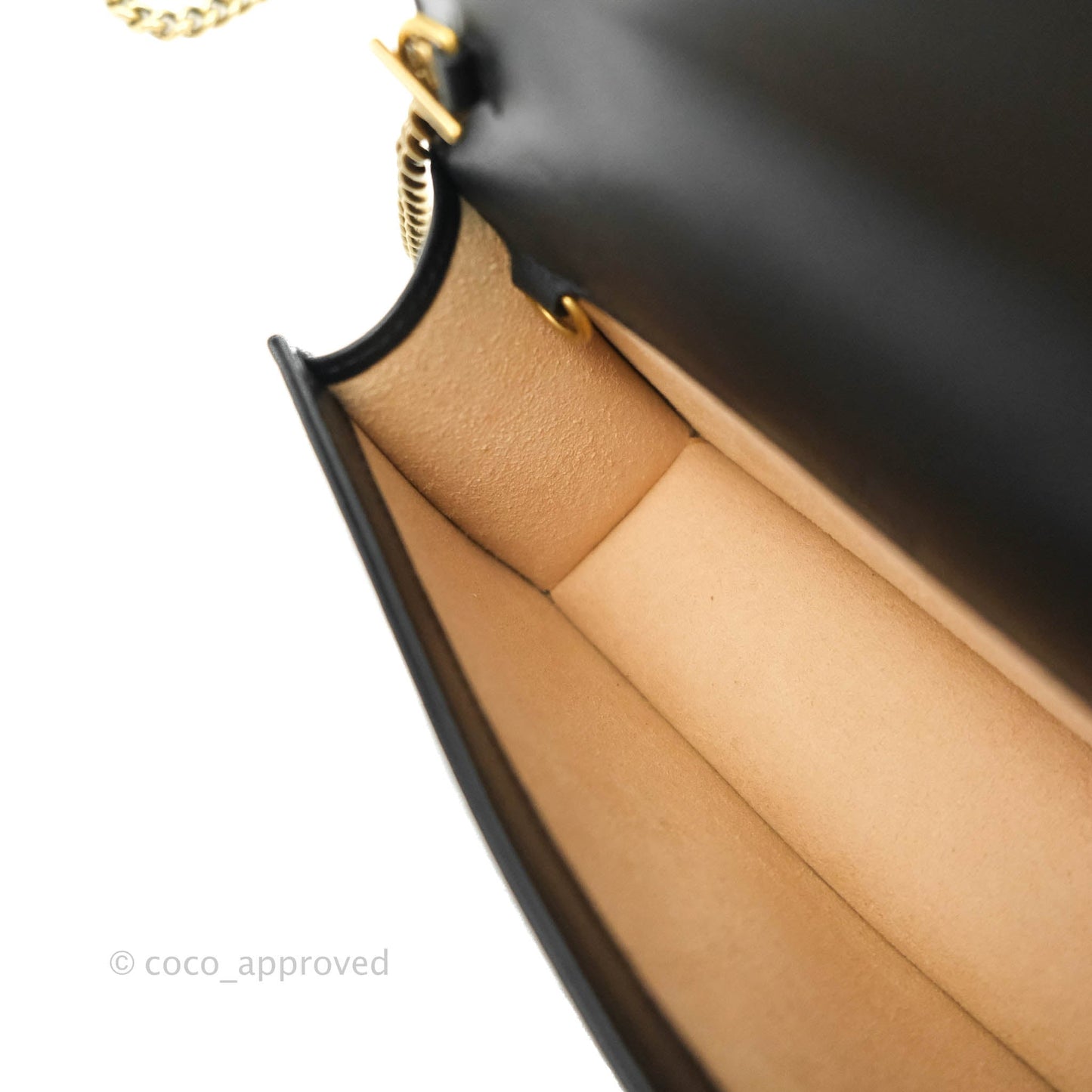 Gucci Matelasse GG Marmont Mini Chain Flap Bag Black Calfskin Gold Hardware