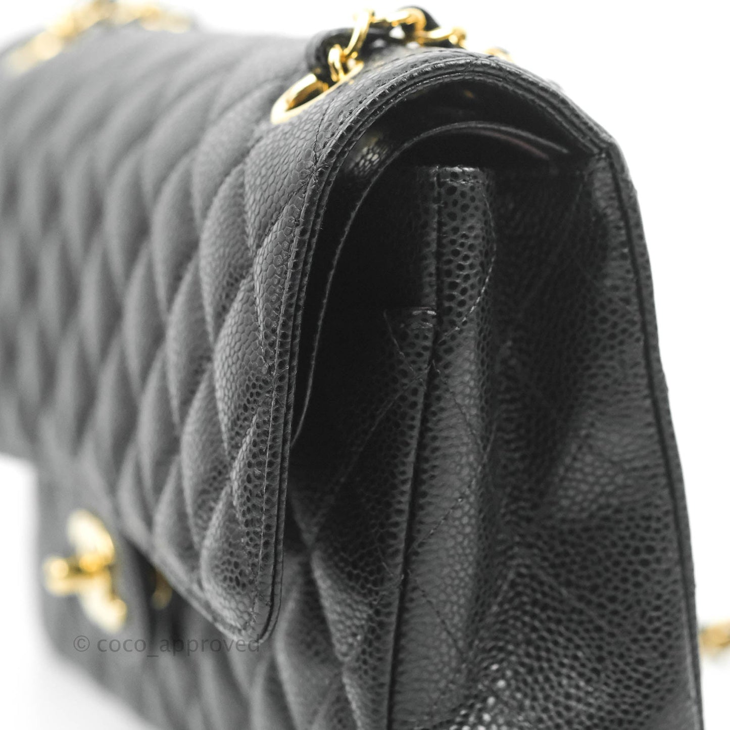 Chanel Classic M/L Medium Flap Quilted Black Caviar Gold Hardware