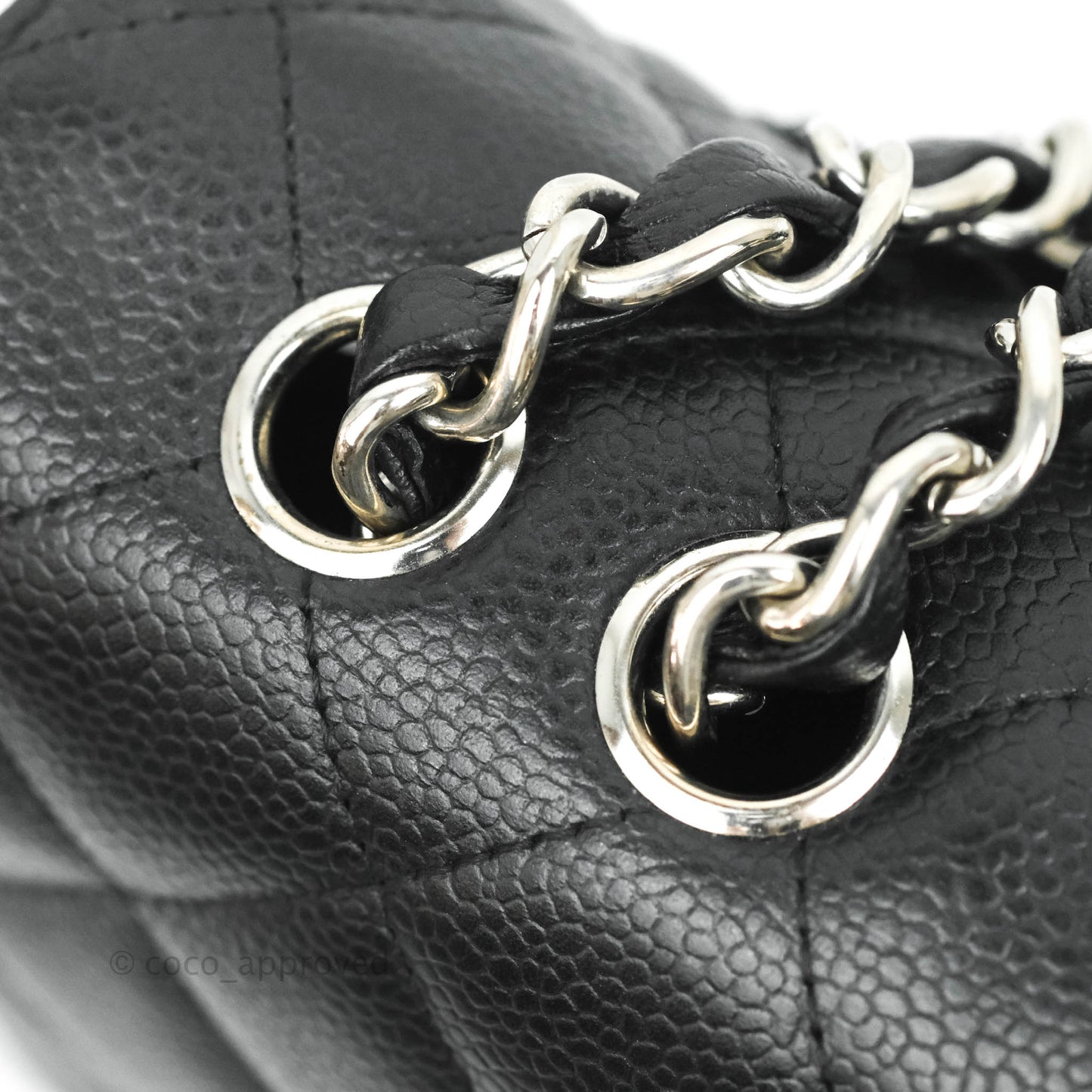 Chanel Jumbo Single Flap Black Caviar Silver Hardware