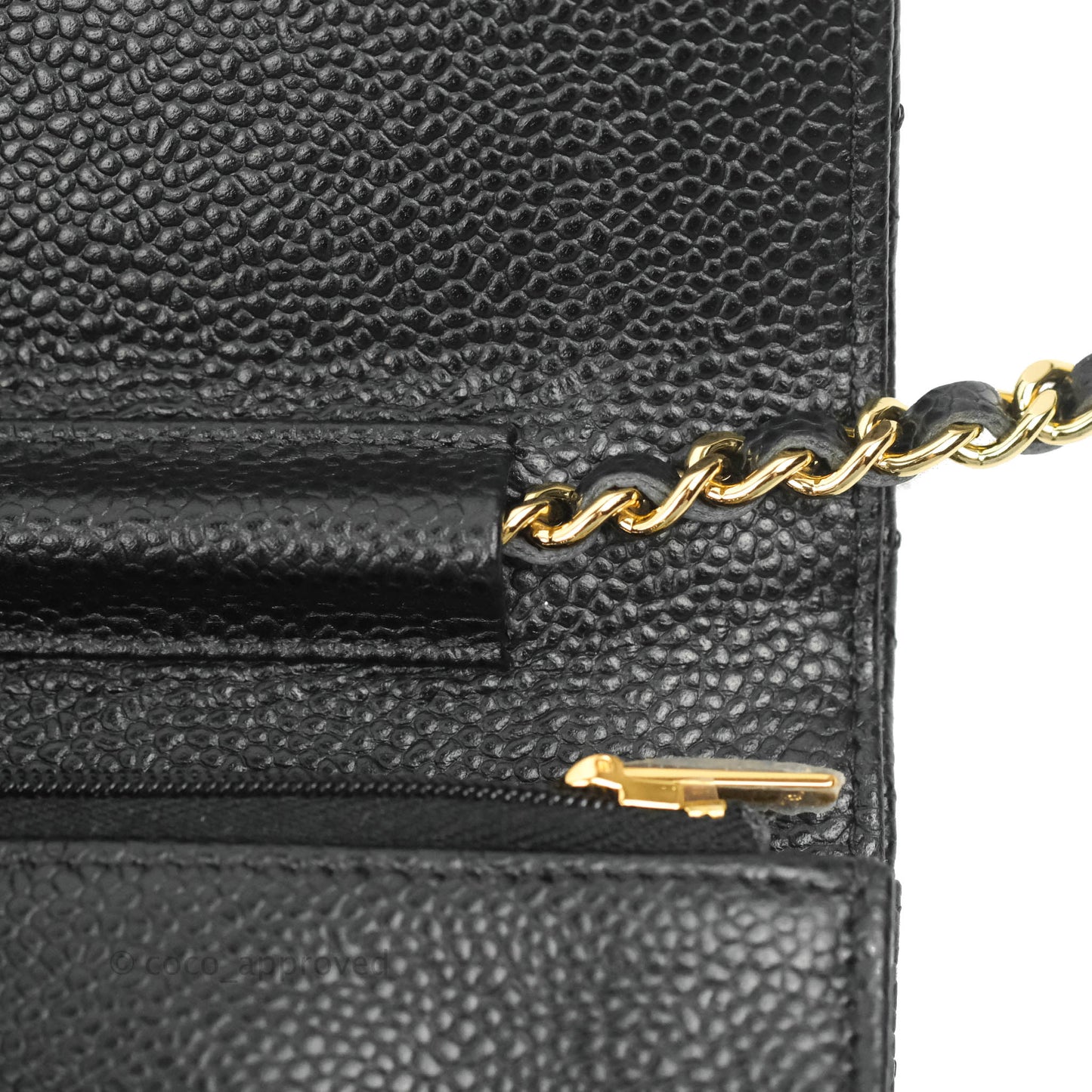 Chanel Quilted WOC Black Caviar Gold Hardware