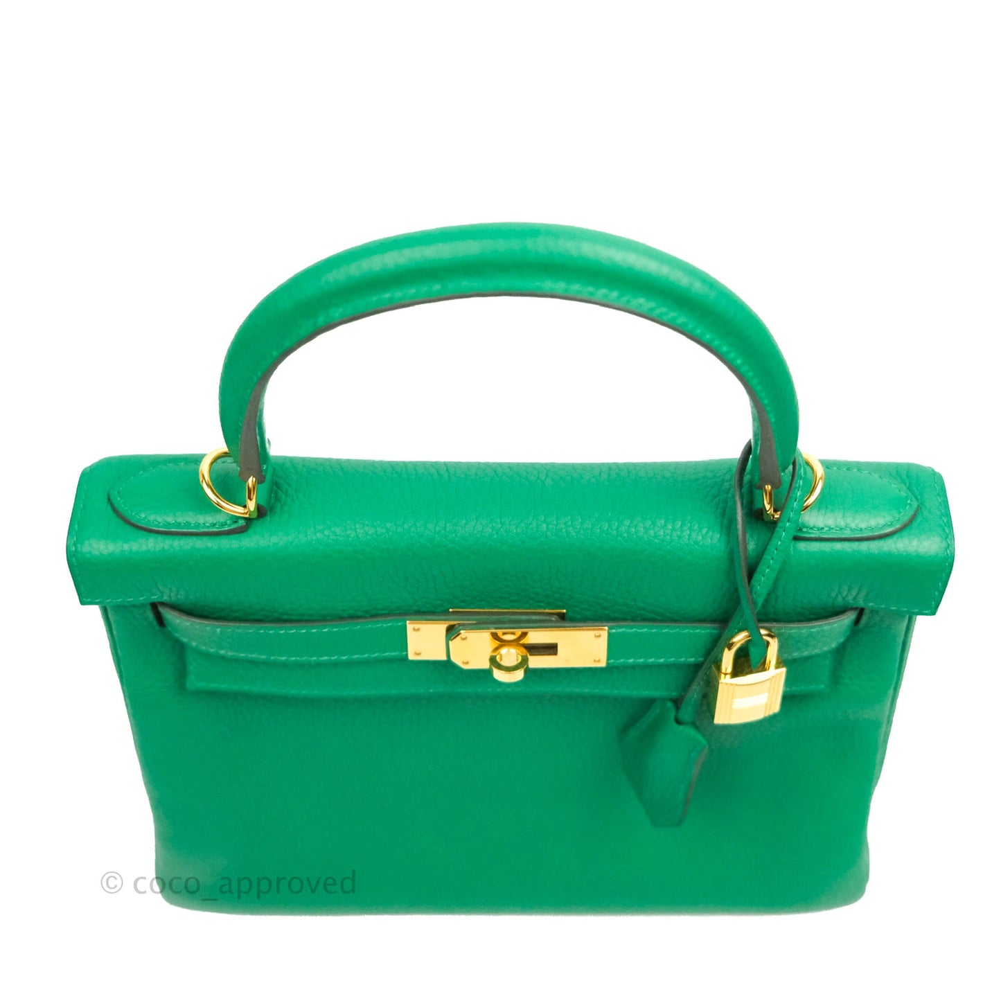 Hermès Retourne Taurillon Kelly 28 Vert Vertigo Clemence Gold Hardware