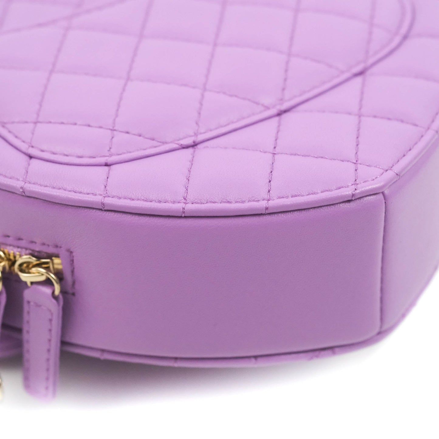 Chanel Large Heart Bag Purple Lambskin Gold Hardware 22S