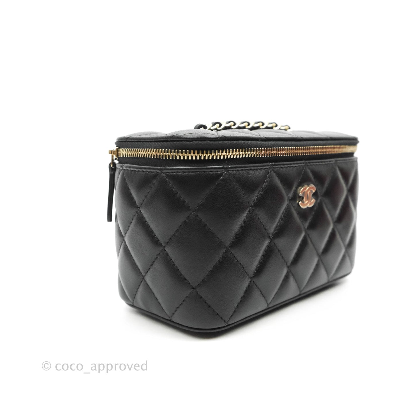 Chanel Vanity with Classic Chain Black Lambskin Gold Hardware