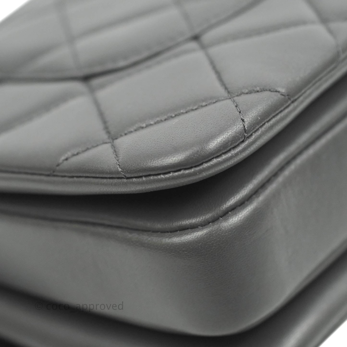 Chanel Small Quilted Trendy CC Dark Grey Lambskin Gold Hardware