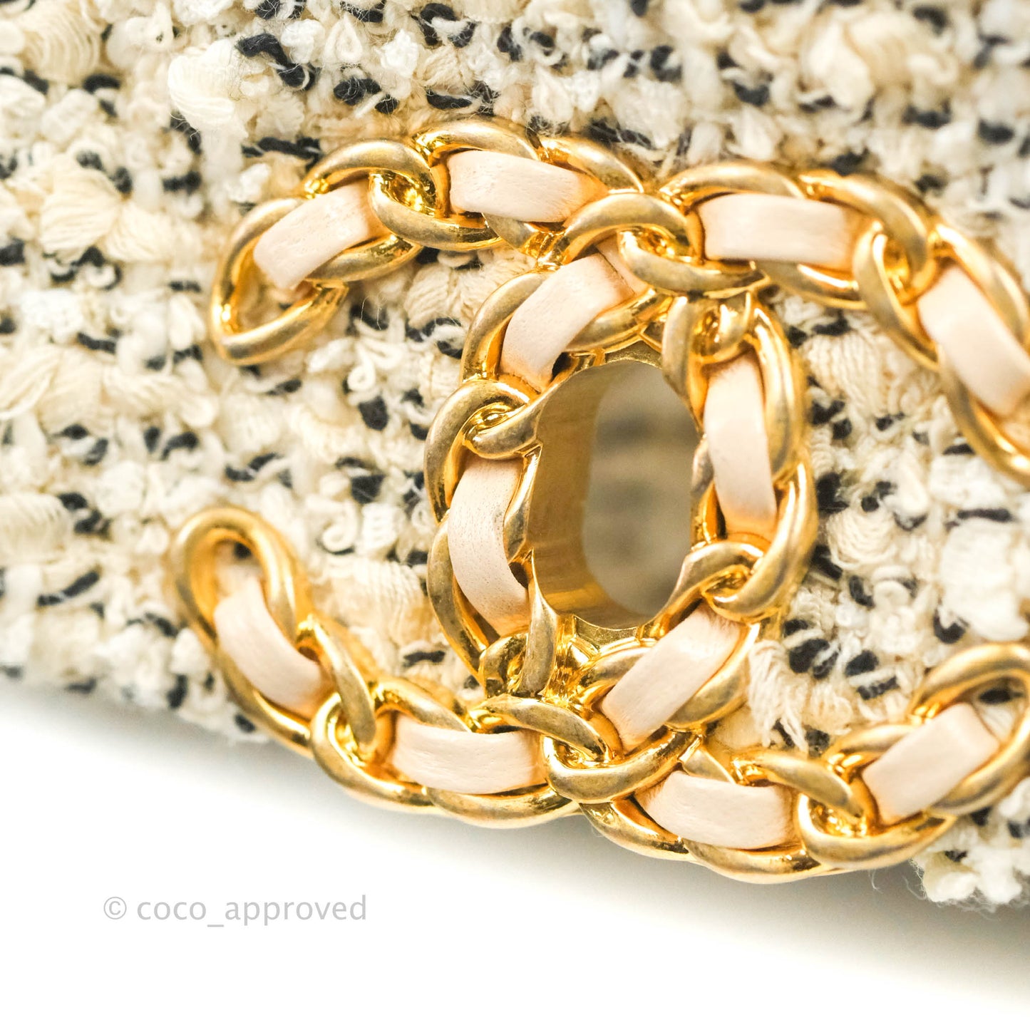 Chanel 19 Small Tweed Oreo Cream Mixed Hardware