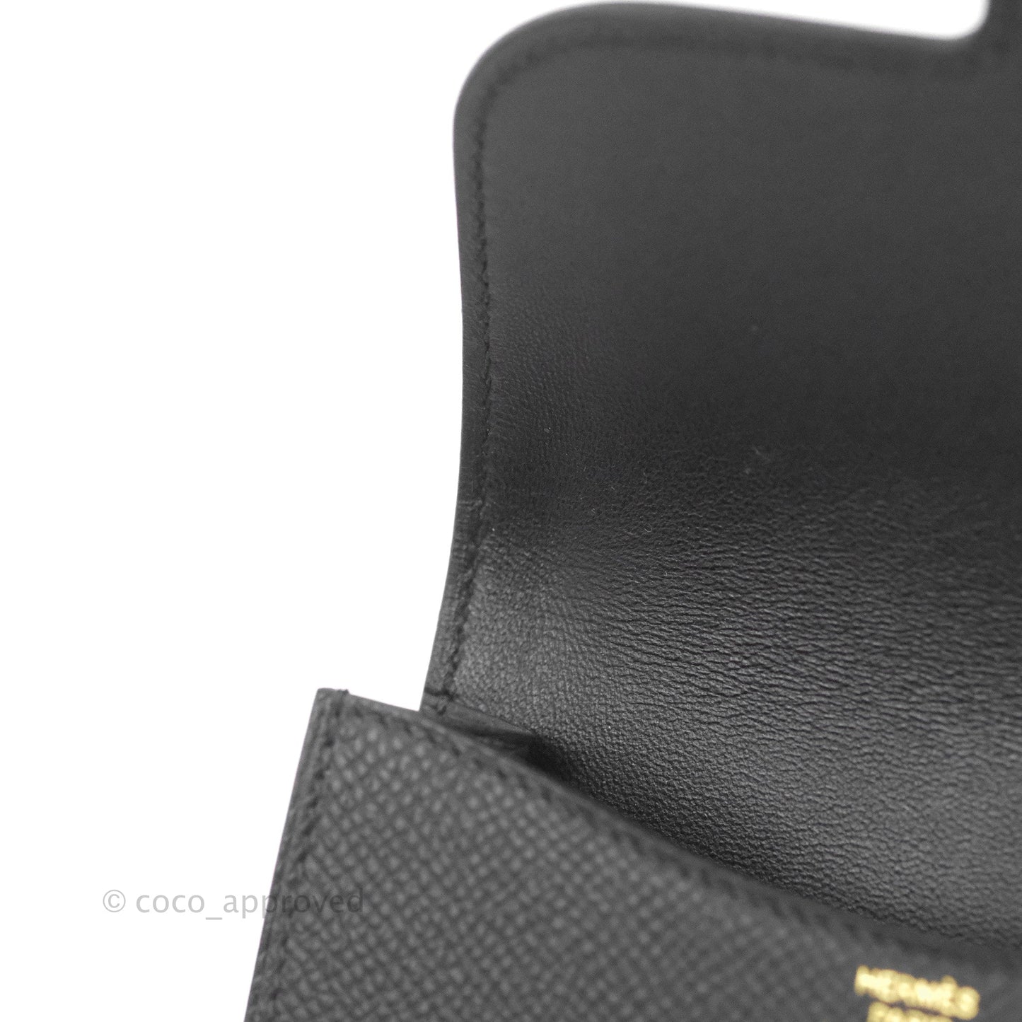 Hermès Constance Slim Wallet Black Epsom Rose Gold Hardware