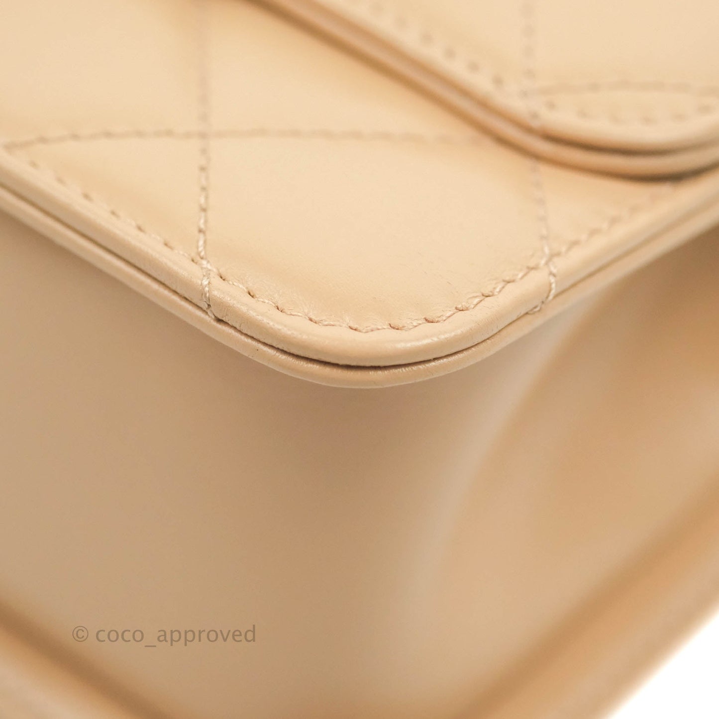 Chanel Quilted Mini Perfect Fit Adjustable Beige Calfskin Gold Hardware 21A