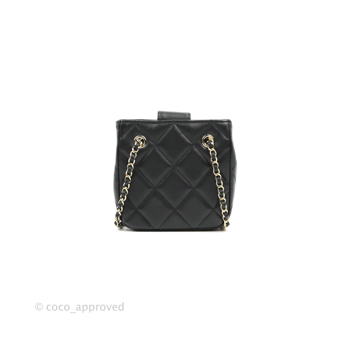 Chanel Mini Clutch With Chain Black Lambskin Gold Hardware 22C