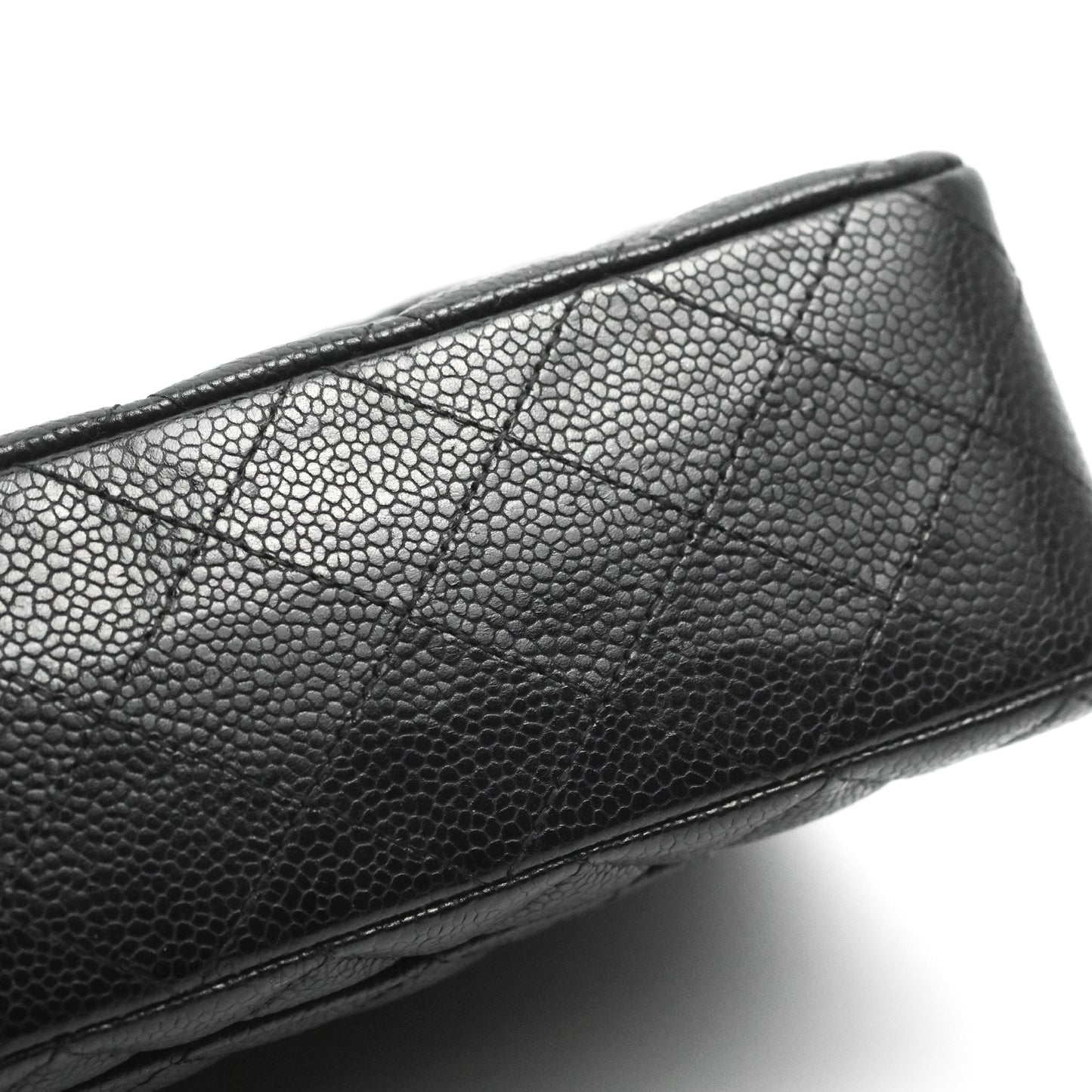 Chanel Classic M/L Medium Flap Quilted Black Caviar Silver Hardware