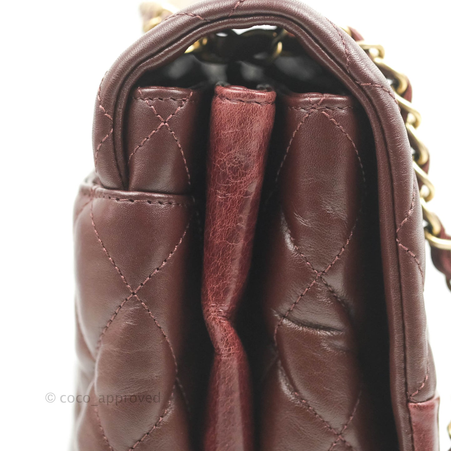 Chanel Quilted Jumbo Soft Elegance Flap Bordeaux Calfskin Aged Gold Hardware