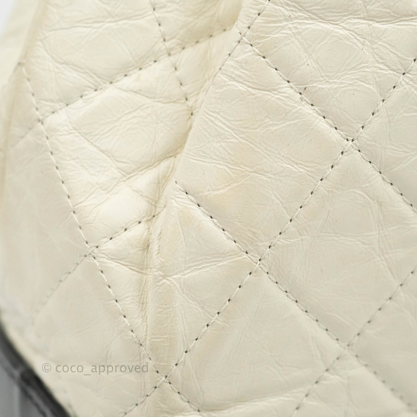 Chanel Small Gabrielle Backpack White Black Aged Calfskin