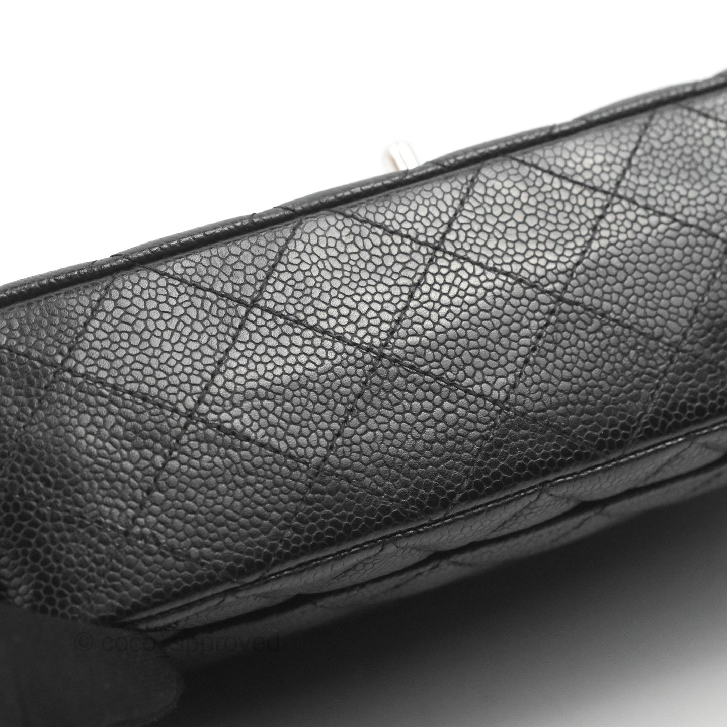 Chanel Classic M/L Medium Flap Quilted Black Caviar Silver Hardware