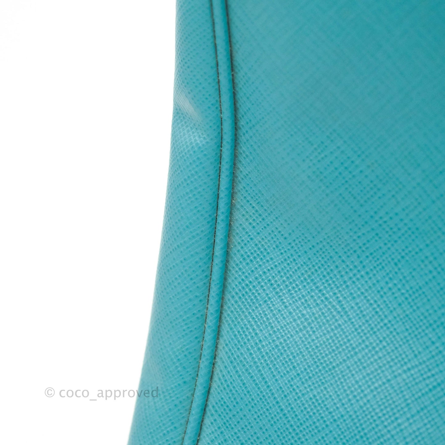 Prada Double Zip Lux Saffiano Tiffany Blue Large Tote Bag