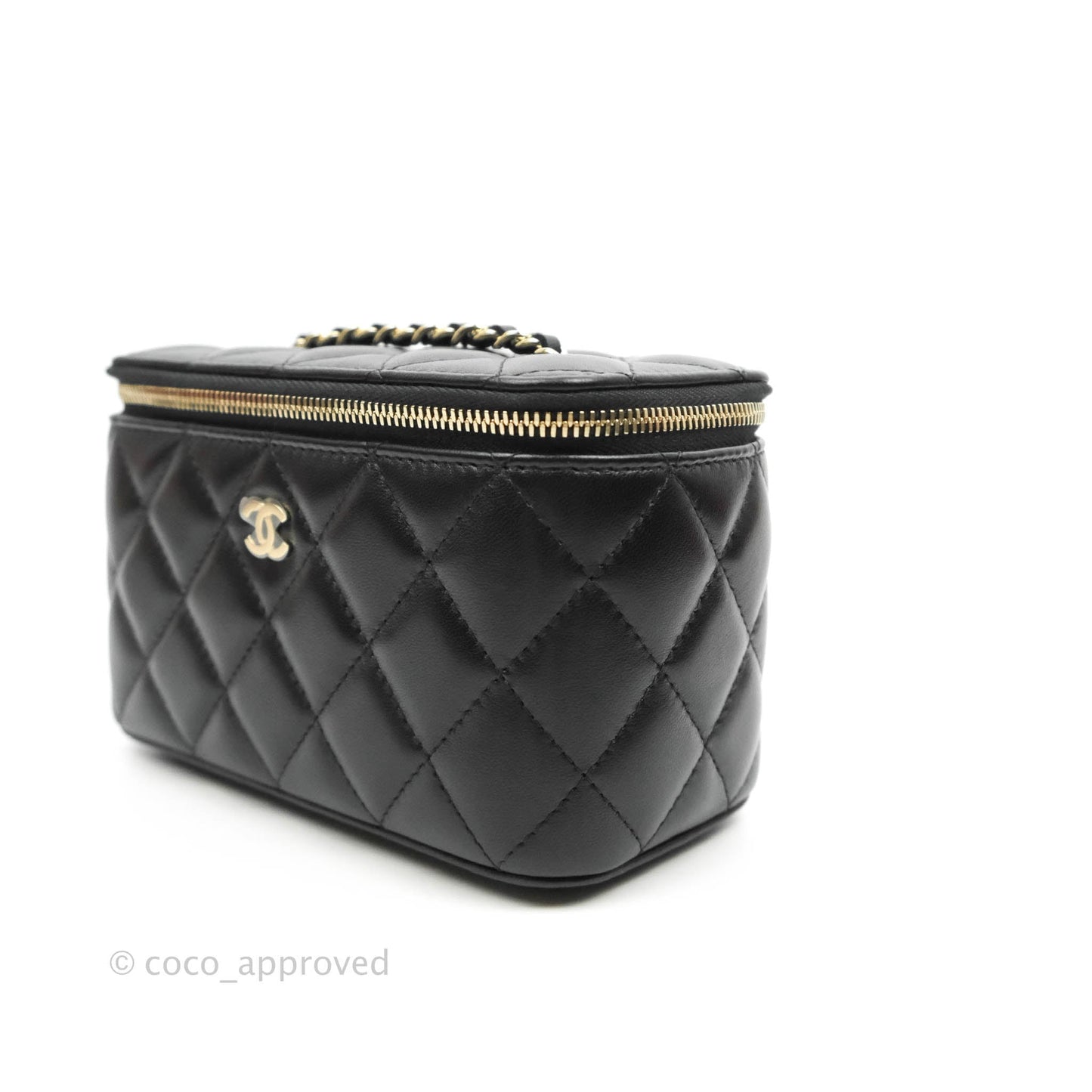 Chanel Vanity with Classic Chain Black Lambskin Gold Hardware