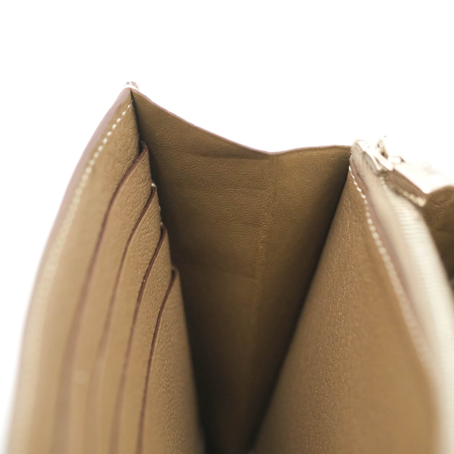 Hermès Kelly Wallet Etoupe Chevre Mysore Palladium Hardware
