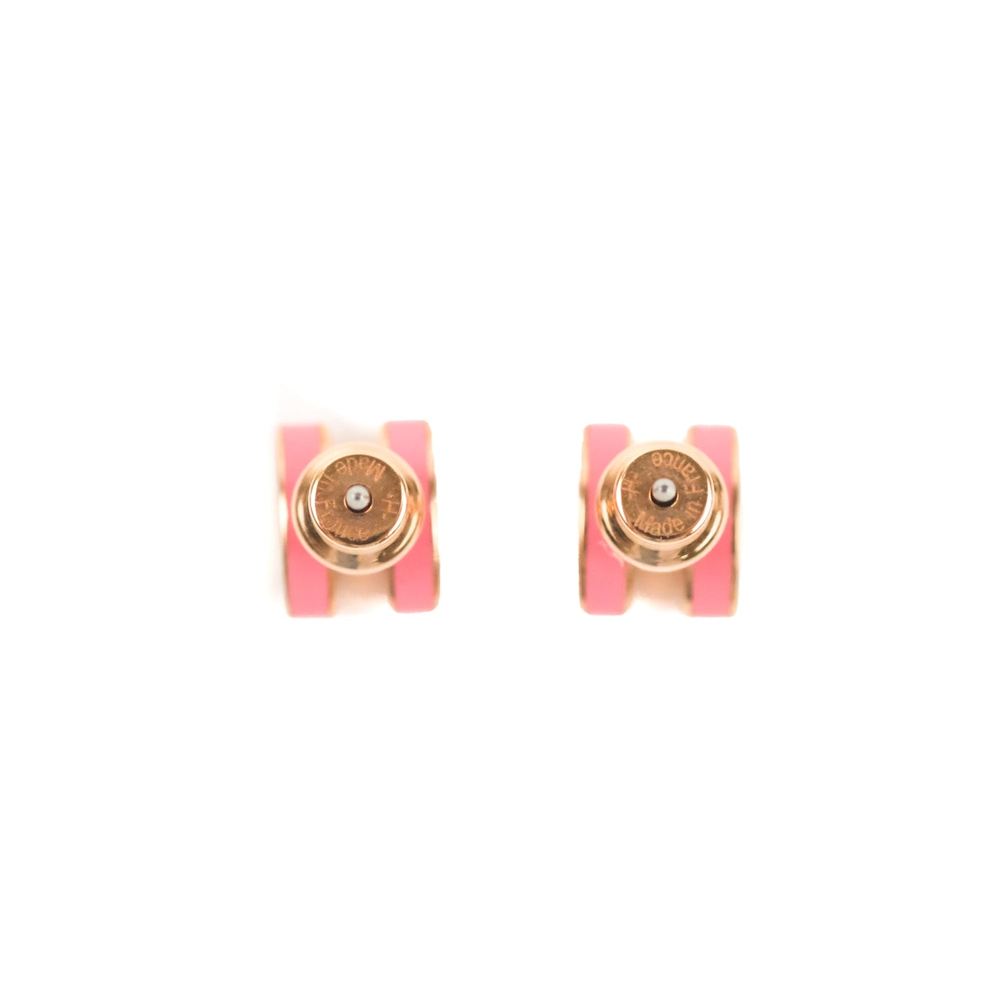 Hermès Mini Pop H Earrings Rose Azalee Rose Gold Hardware
