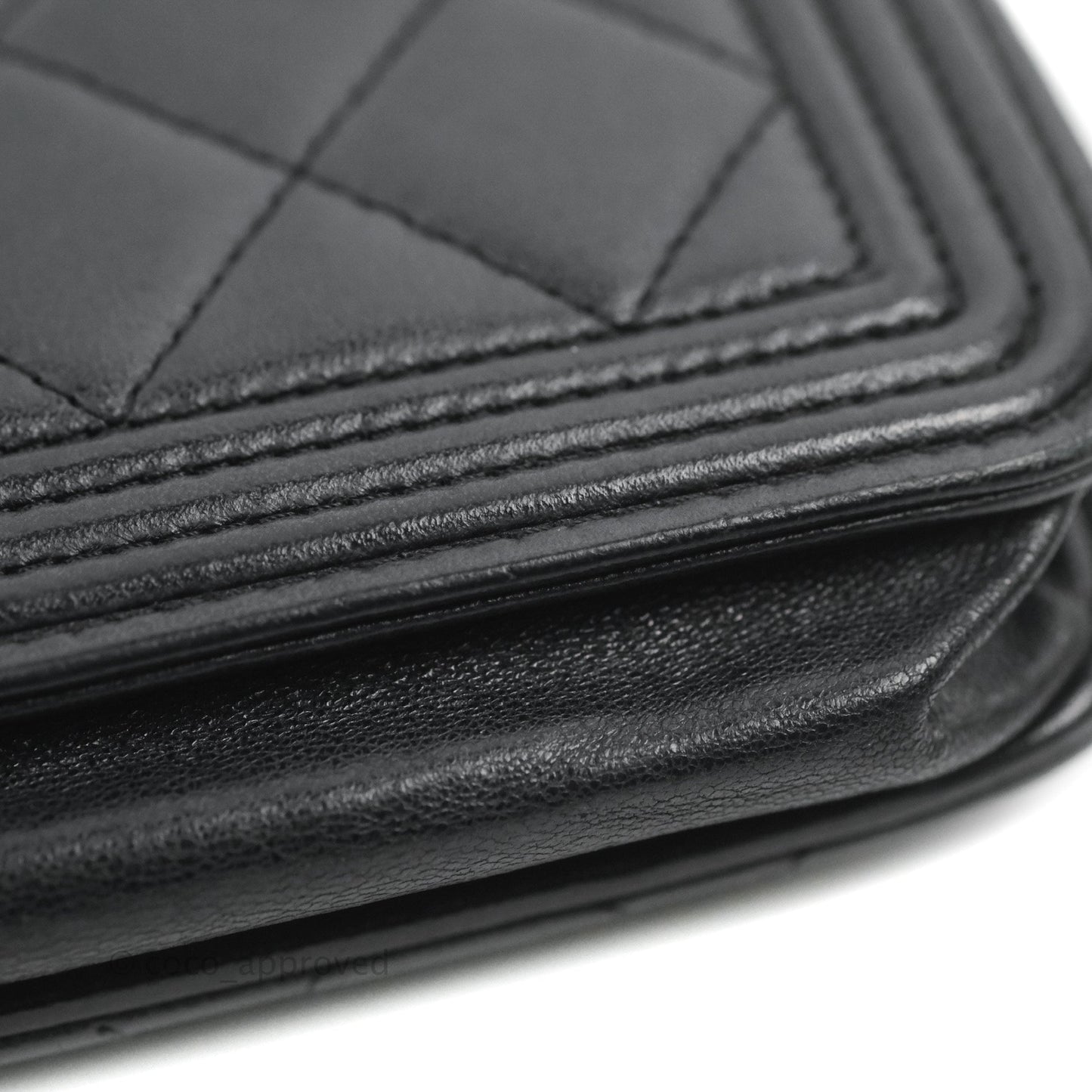 Chanel Boy Wallet on Chain WOC Black Lambskin Ruthenium Hardware