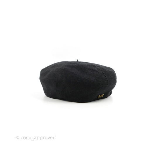 Christian Dior Beret Linen Black