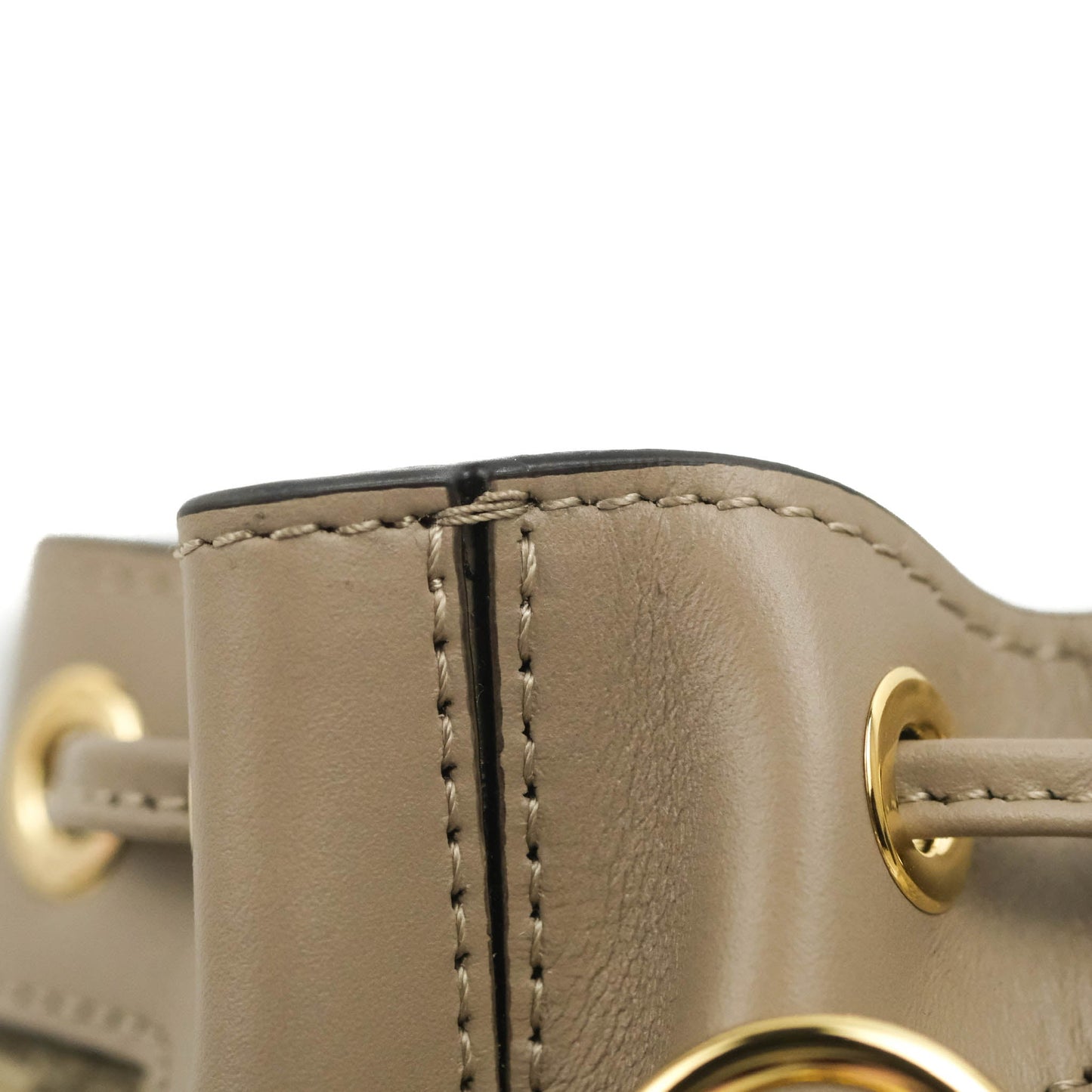 Fendi Mini Mon Tresor Bucket Bag Dove Grey Tapestry Fabric