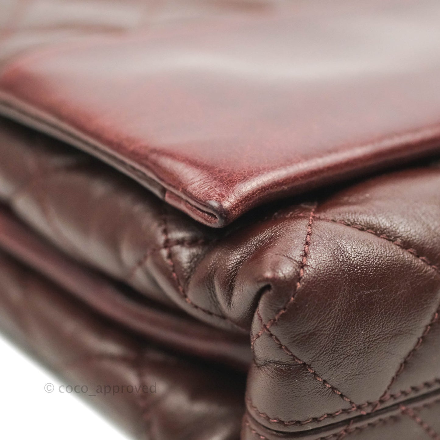 Chanel Quilted Jumbo Soft Elegance Flap Bordeaux Calfskin Aged Gold Hardware