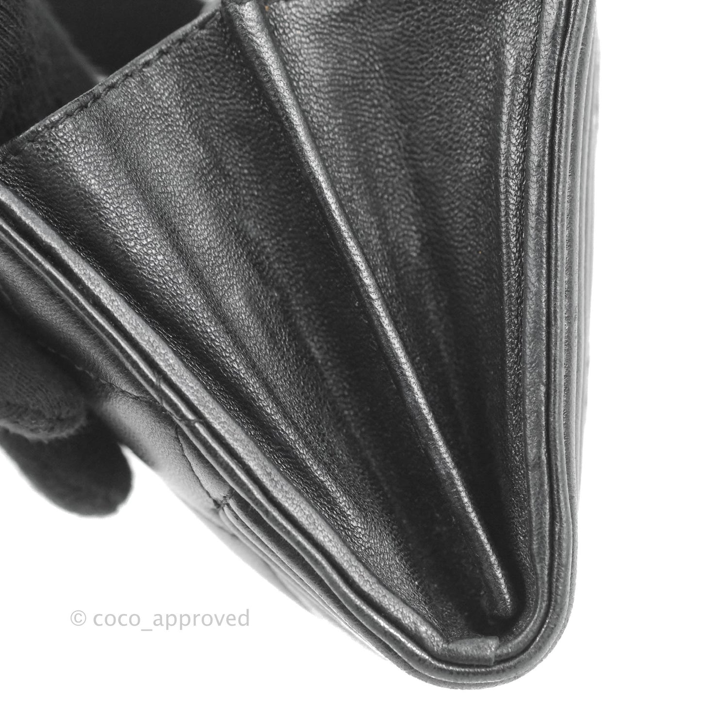 Chanel Quilted Boy Flap Long Wallet Black Lambskin Ruthentium Hardware