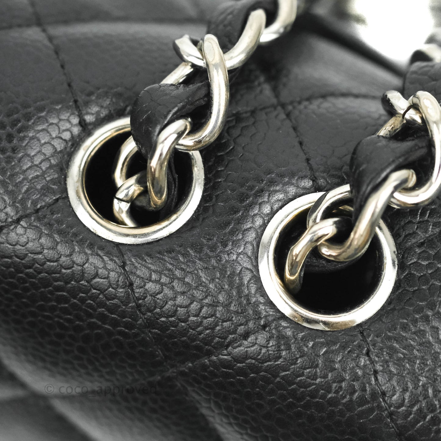 Chanel Jumbo Single Flap Black Caviar Silver Hardware