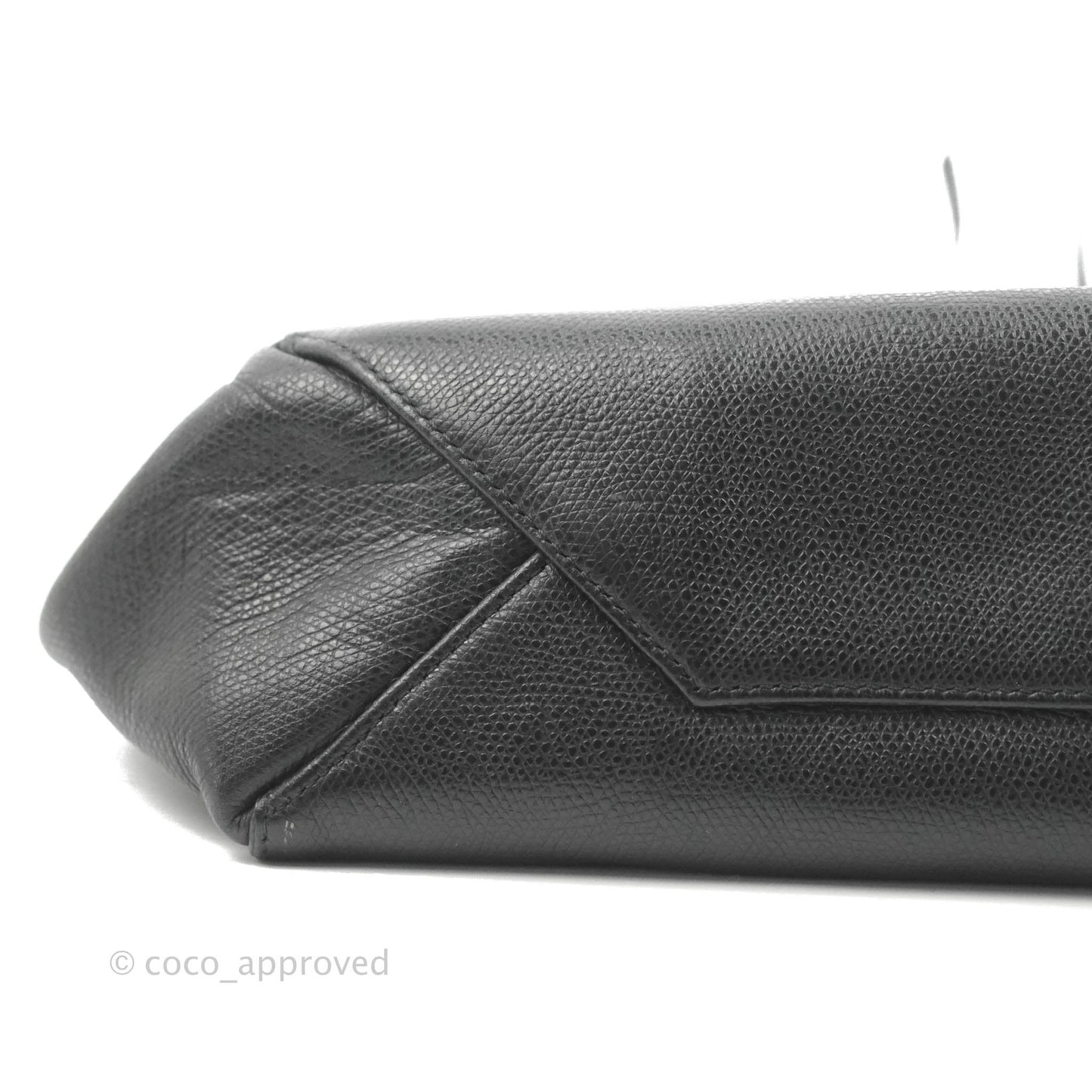 Celine Small Vertical Cabas Tote Grained Calfskin Black Silver Hardware
