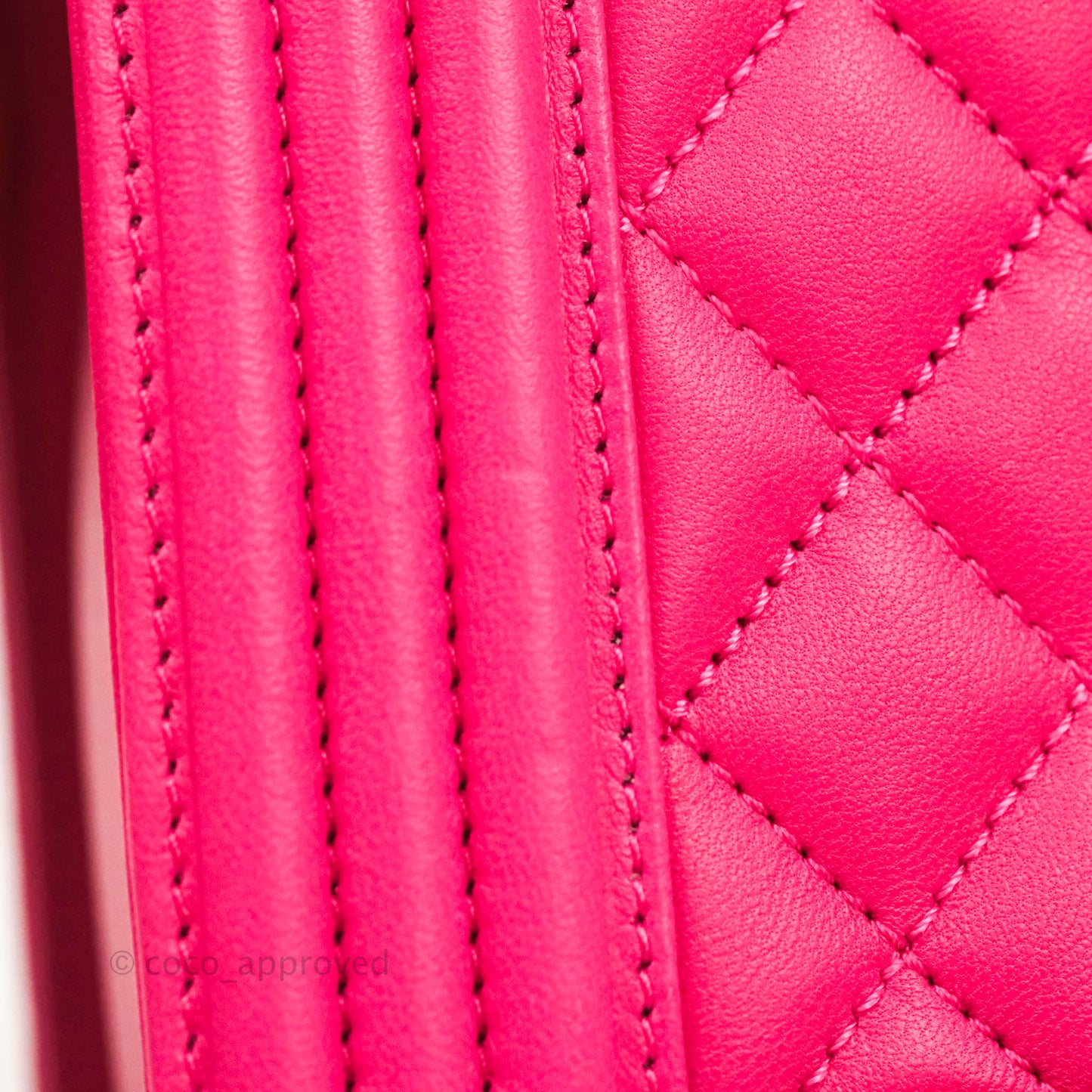 Chanel Quilted New Medium Boy Dark Pink Lambskin Ruthenium Hardware