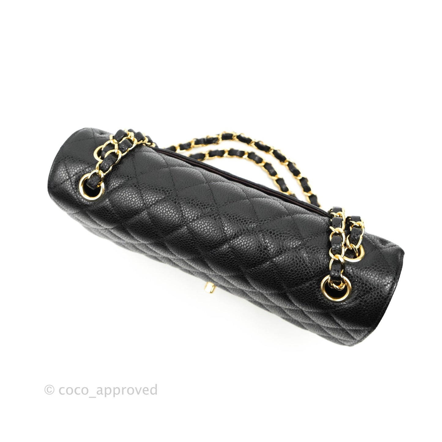 Chanel Classic M/L Medium Flap Quilted Black Caviar Gold Hardware