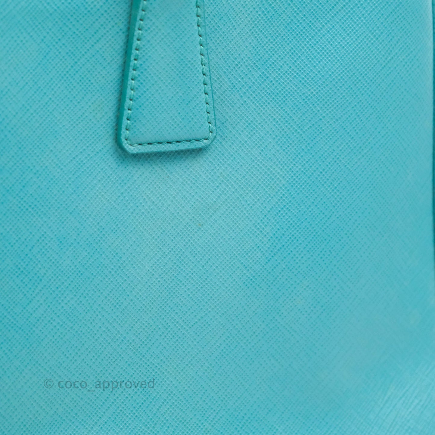 Prada Double Zip Lux Saffiano Tiffany Blue Large Tote Bag