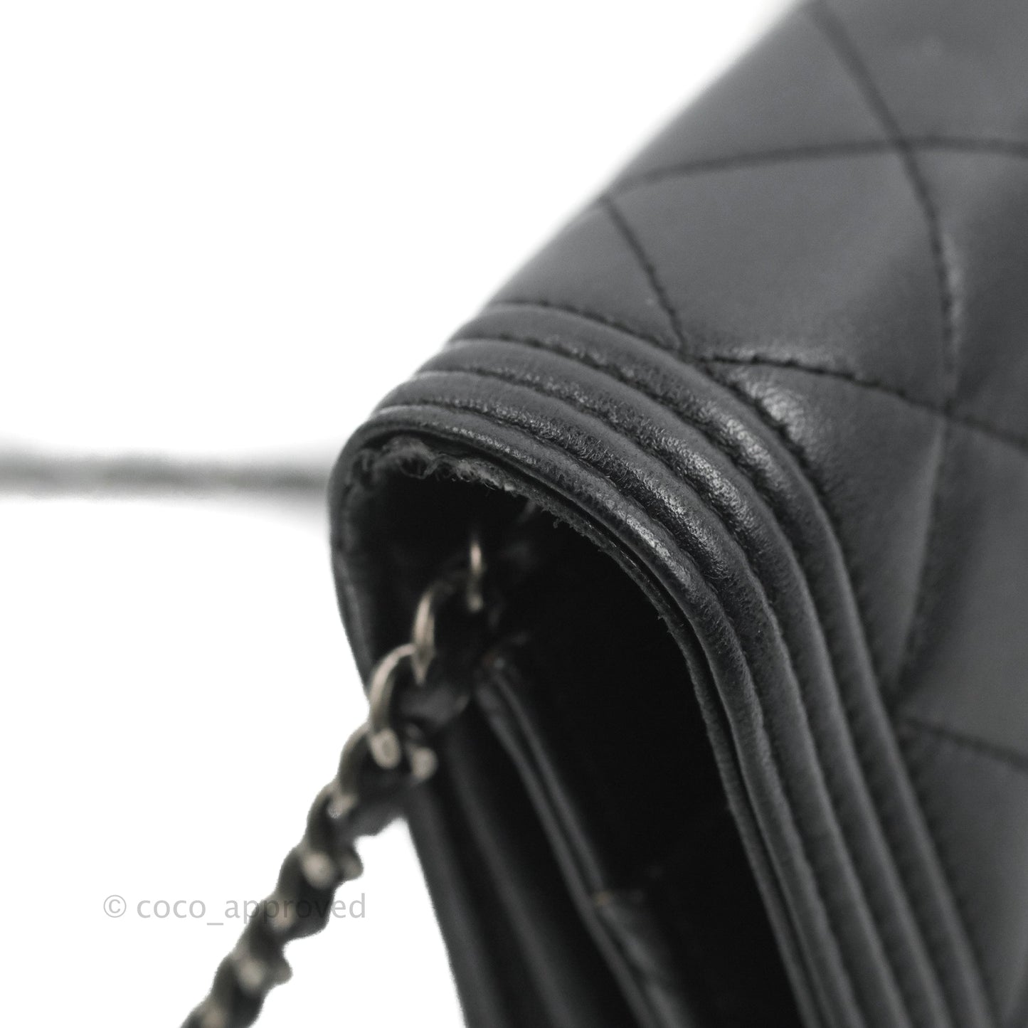 Chanel Boy Wallet on Chain WOC Black Lambskin Ruthenium Hardware