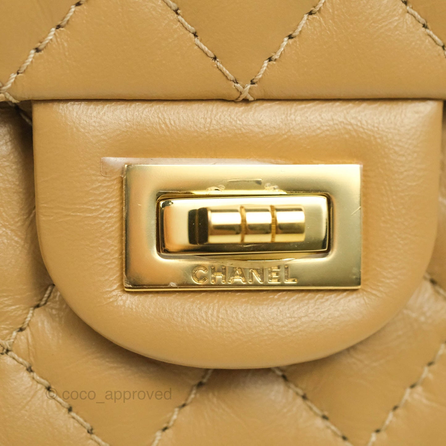 Chanel Mini Reissue 224 Dark Beige Aged Calfskin Gold Hardware