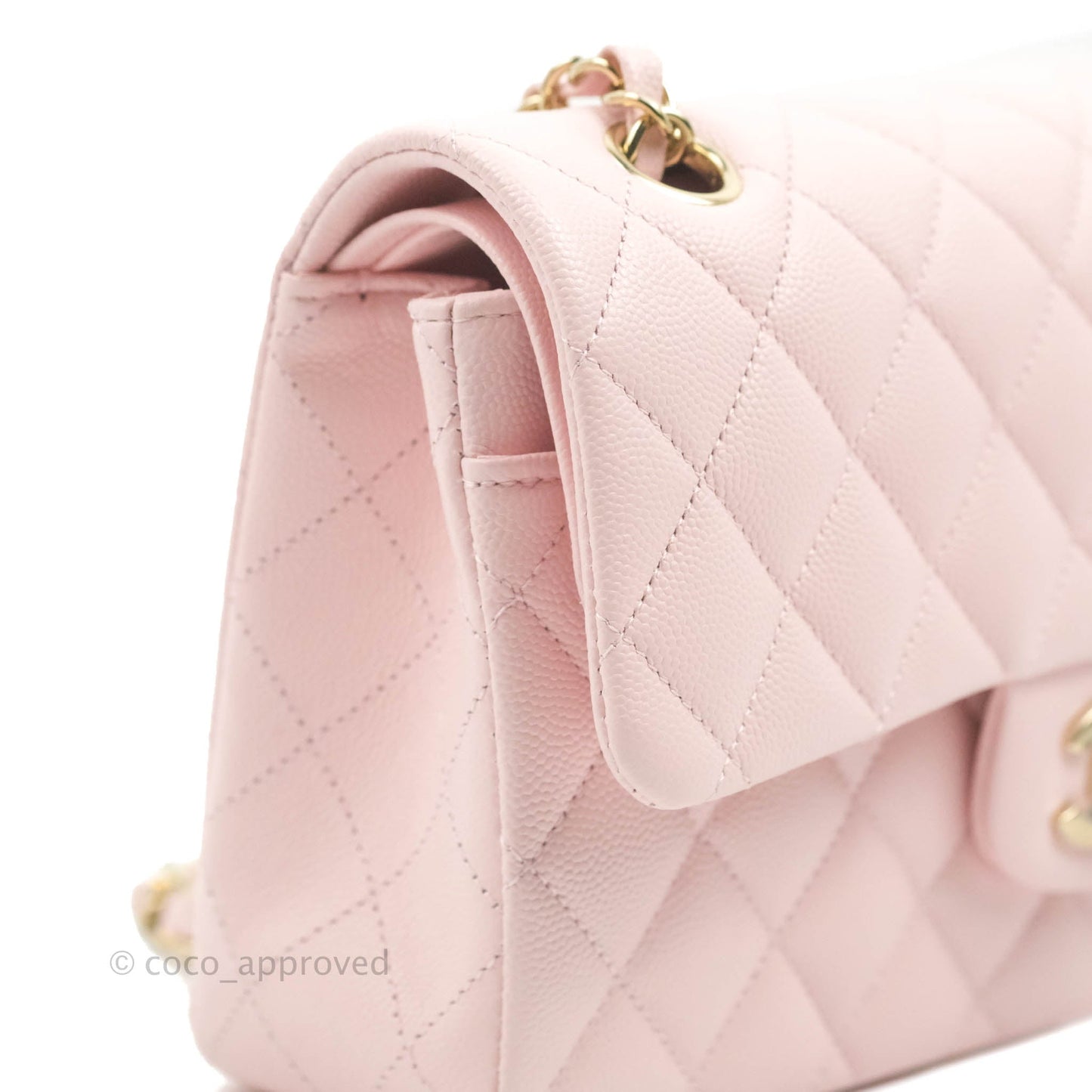 Chanel Classic Small S/M Flap Pink Caviar Gold Hardware 22S