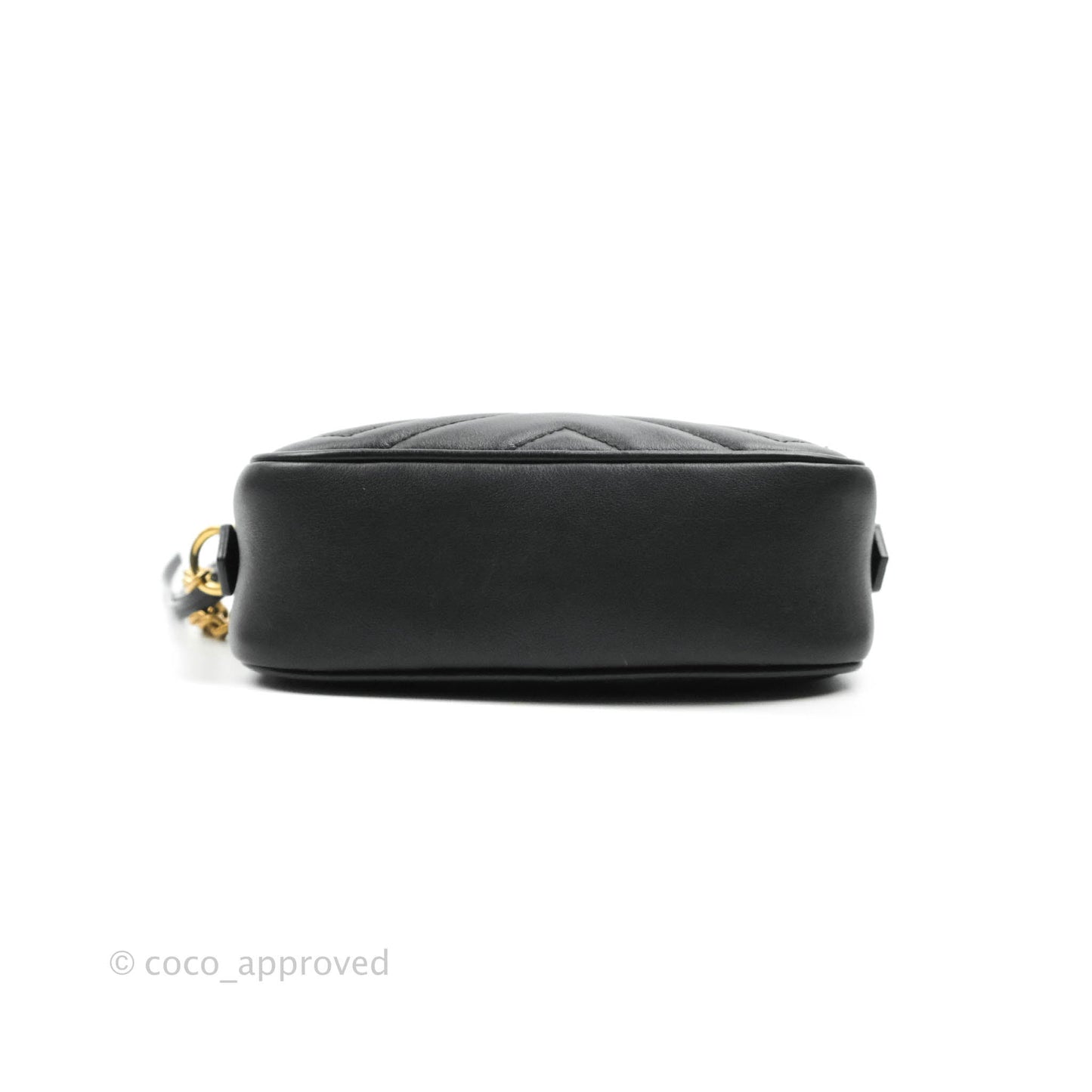 Gucci Mini Matelasse GG Marmont Camera Bag Black Calfskin Gold Hardware