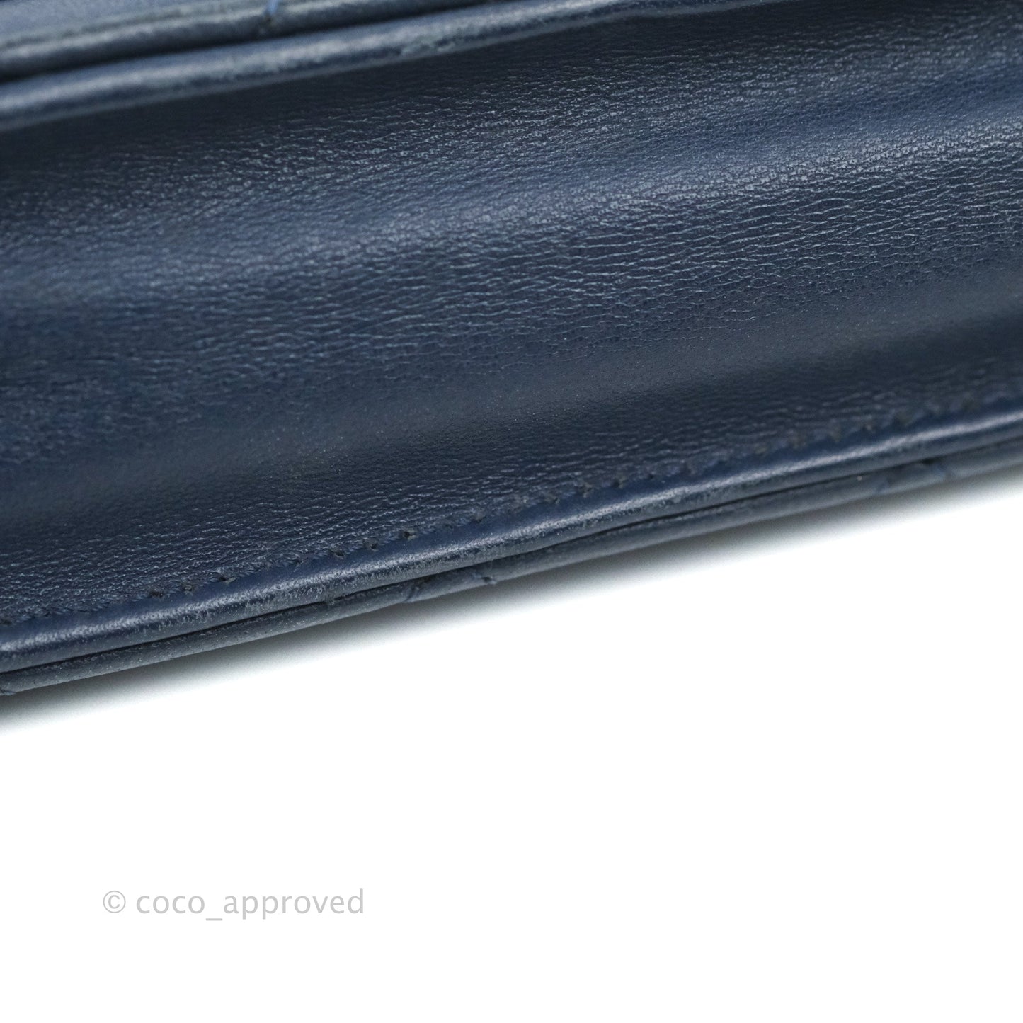 Chanel Quilted Classic Wallet on Chain WOC Navy Lambskin Silver Hardware