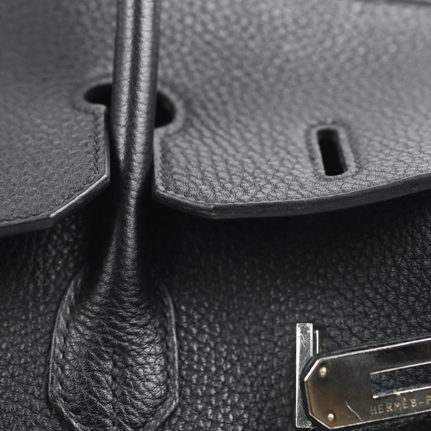 Hermès Retourne Birkin 35 Black Togo Palladium Hardware