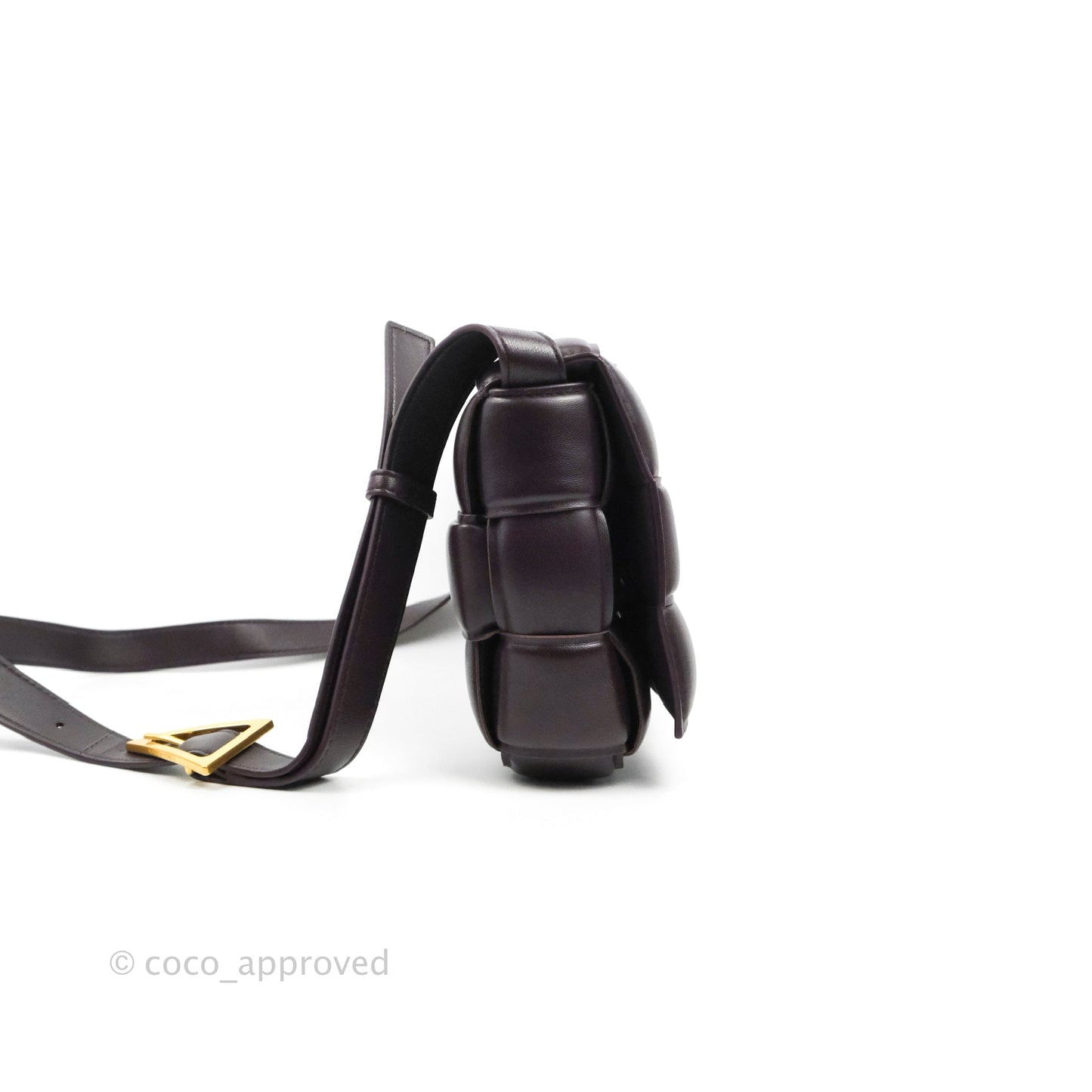 Bottega Veneta Padded Cassette Shoulder Bag Grape Lambskin Gold Hardware