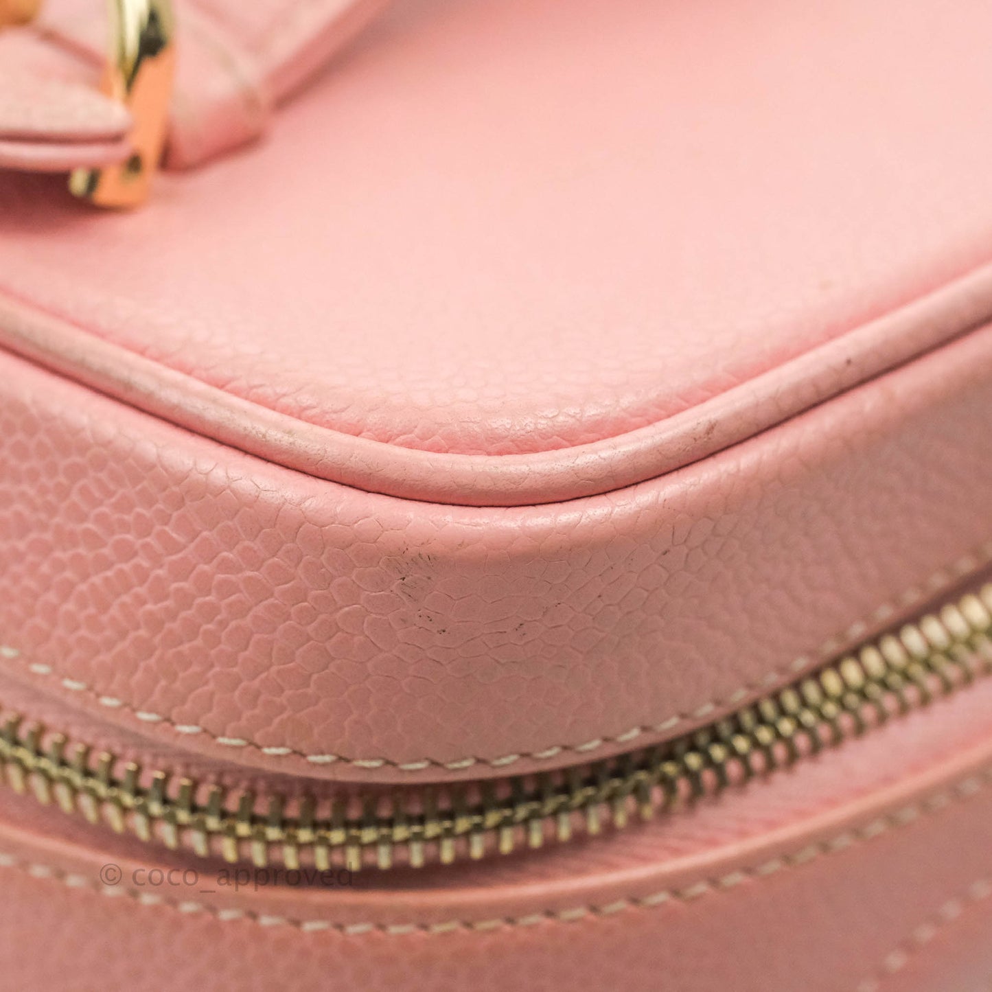 Chanel Vintage Vanity Case Pink Caviar Gold Hardware