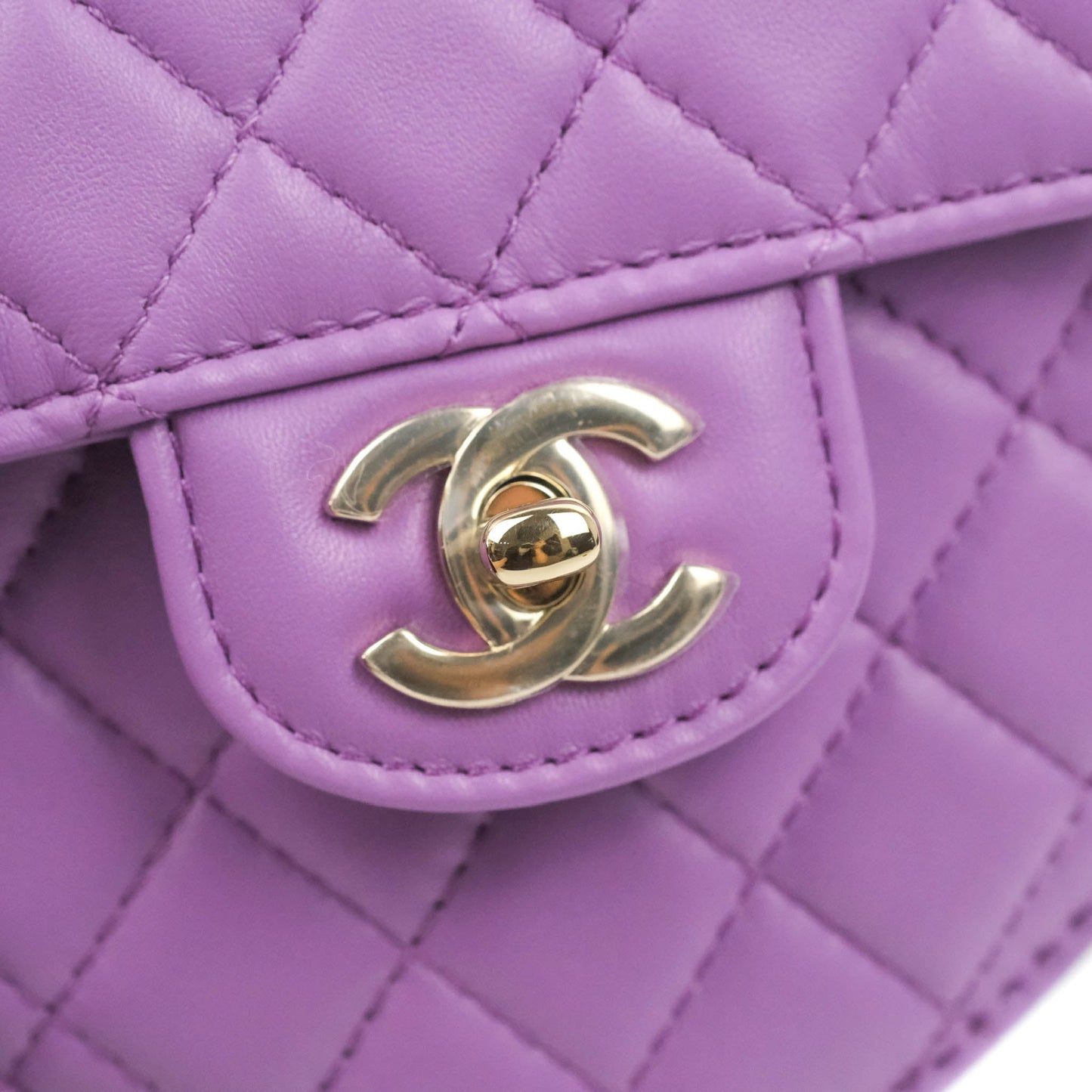 Chanel Large Heart Bag Purple Lambskin Gold Hardware 22S