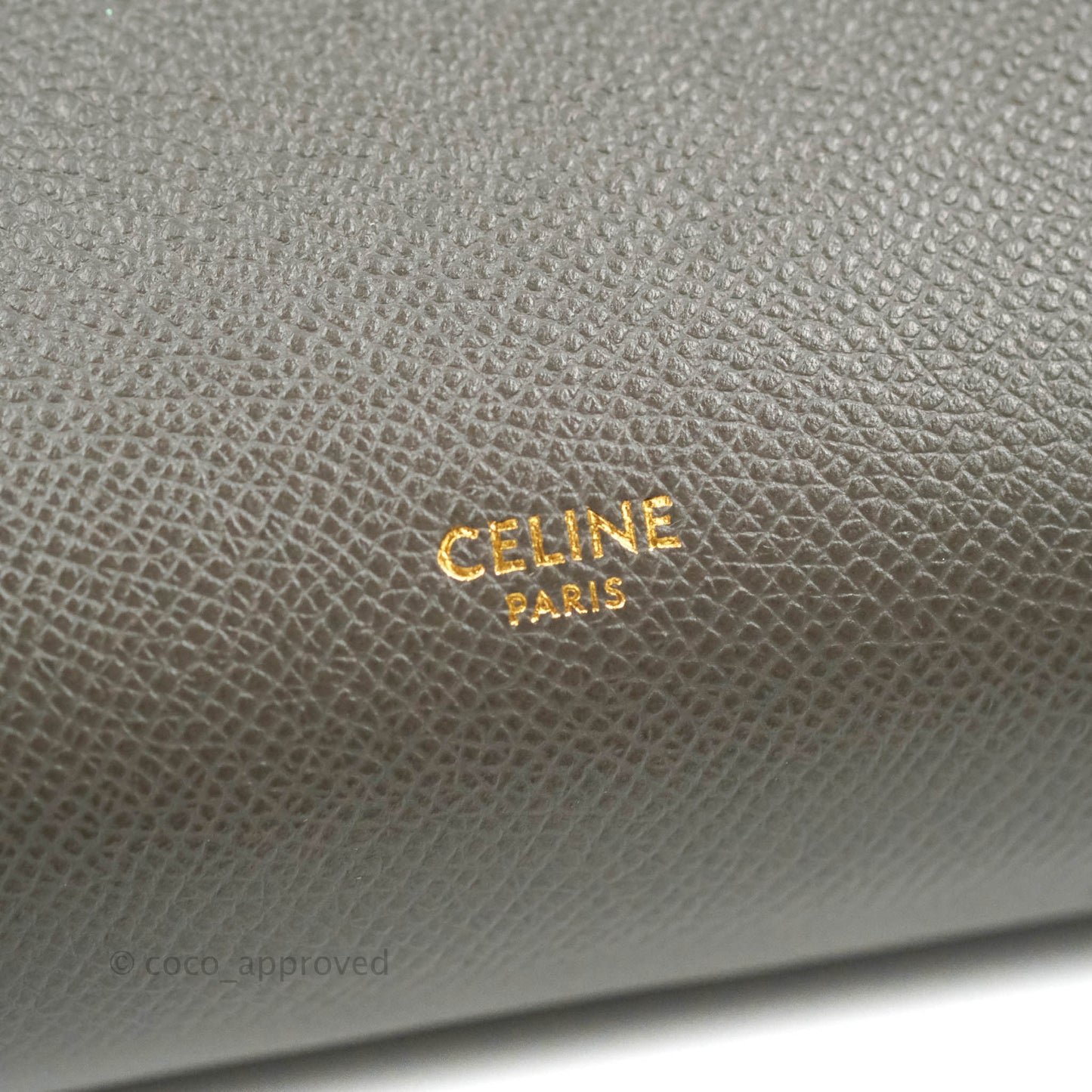 Celine Micro Belt Bag Grey Grained Calfskin Gold Hardware