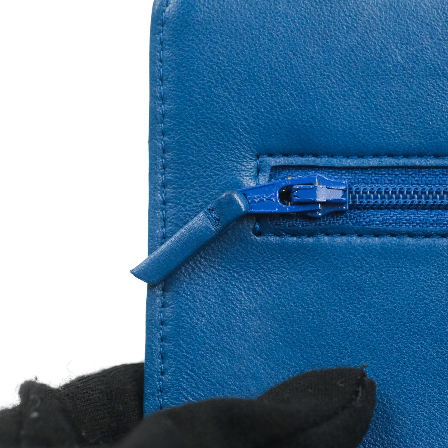 Chanel Quilted Classic Wallet on Chain WOC Blue Lambskin Gold Hardware
