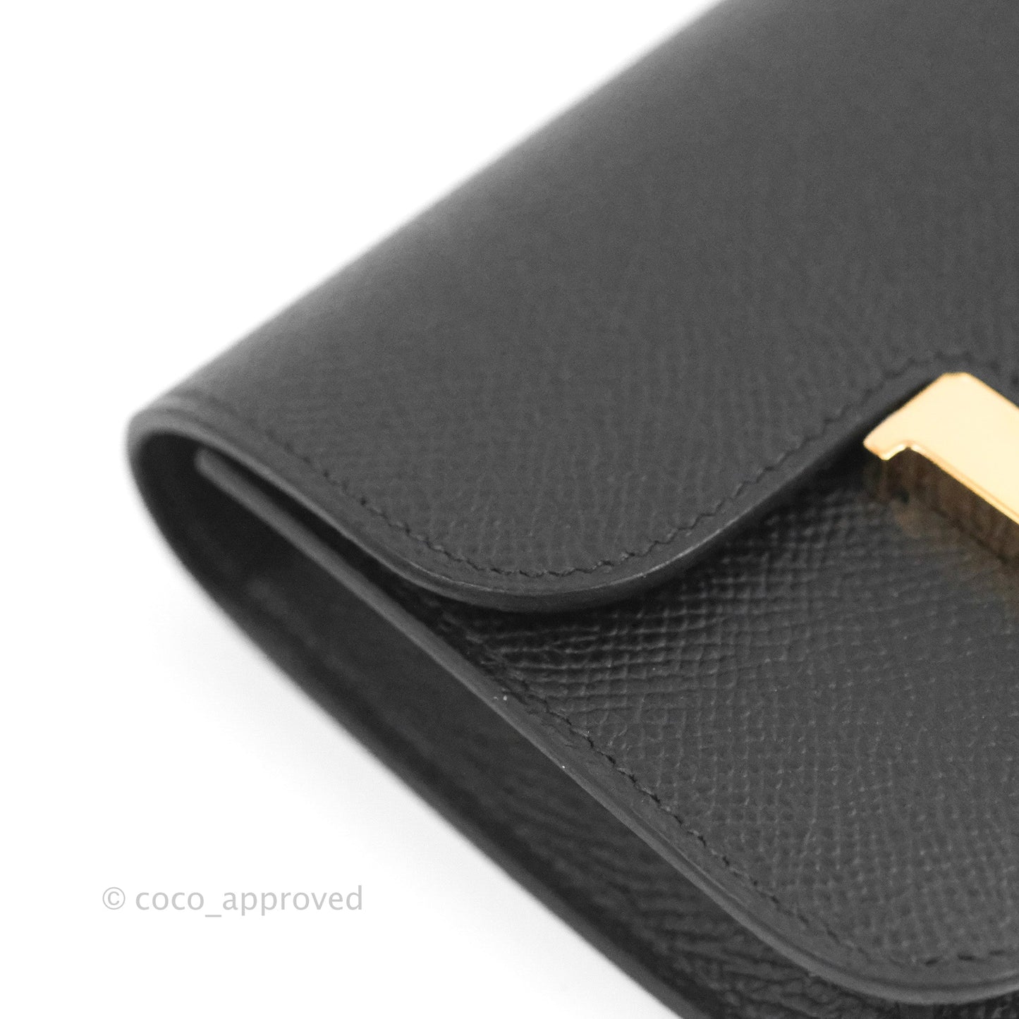 Hermès Constance Slim Wallet Black Epsom Rose Gold Hardware