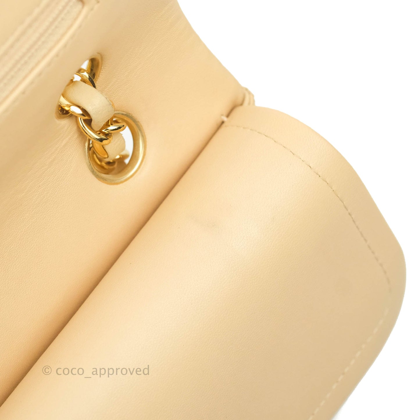Chanel Classic M/L Medium Flap Quilted Beige Lambskin Gold Hardware