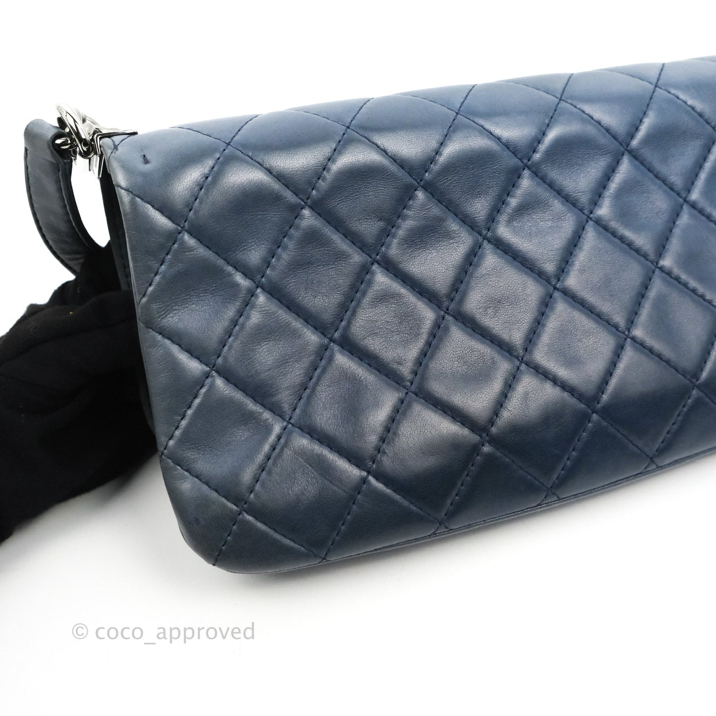 Chanel Boy Clutch With Chain Lambskin Dark Silver Hardware