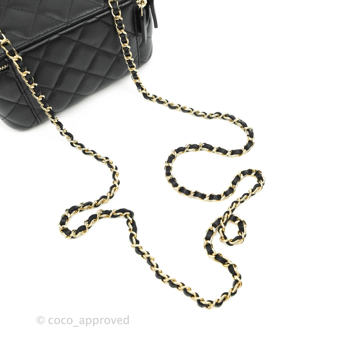 Chanel Vanity with Classic Chain Black Lambskin Gold Hardware