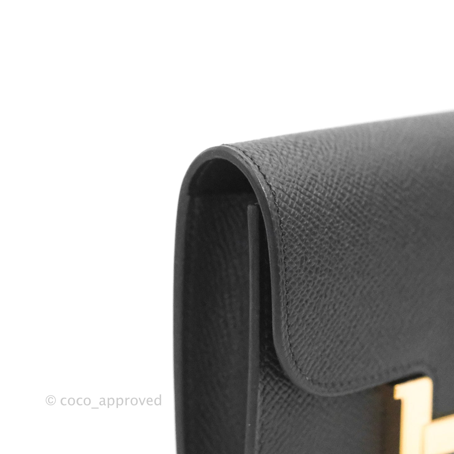 Hermès Constance Slim Wallet Black Epsom Rose Gold Hardware