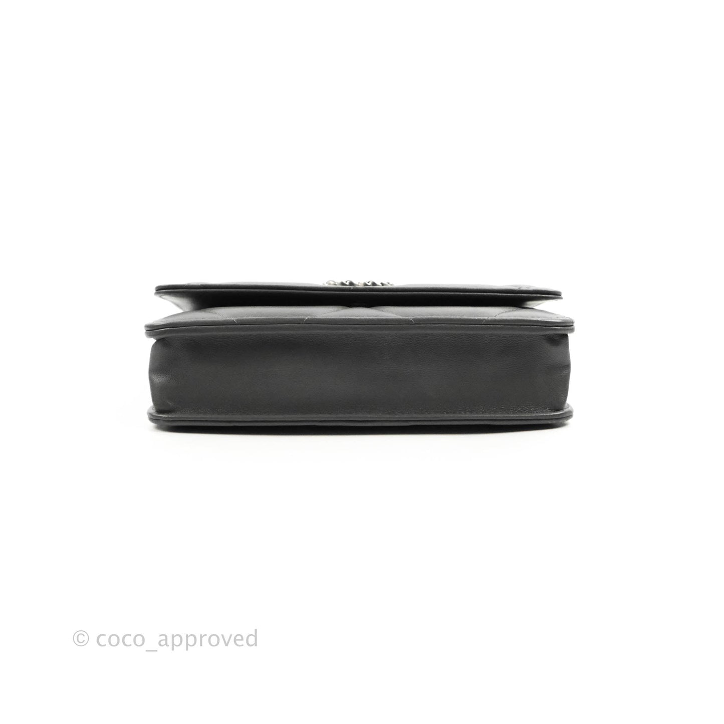 Chanel 19 Wallet on Chain WOC Dark Grey Lambskin Mixed Hardware