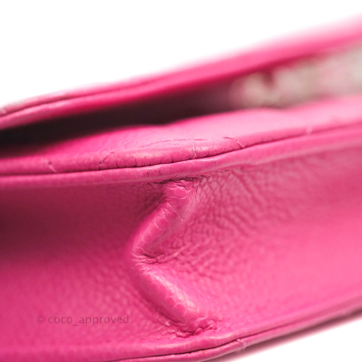 Chanel Quilted Wallet on Chain WOC Pink Caviar Silver Hardware