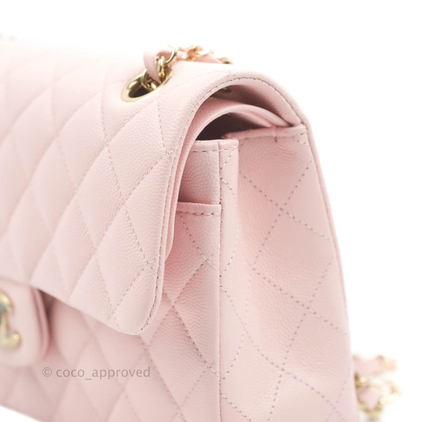Chanel Classic Small S/M Flap Pink Caviar Gold Hardware 22S