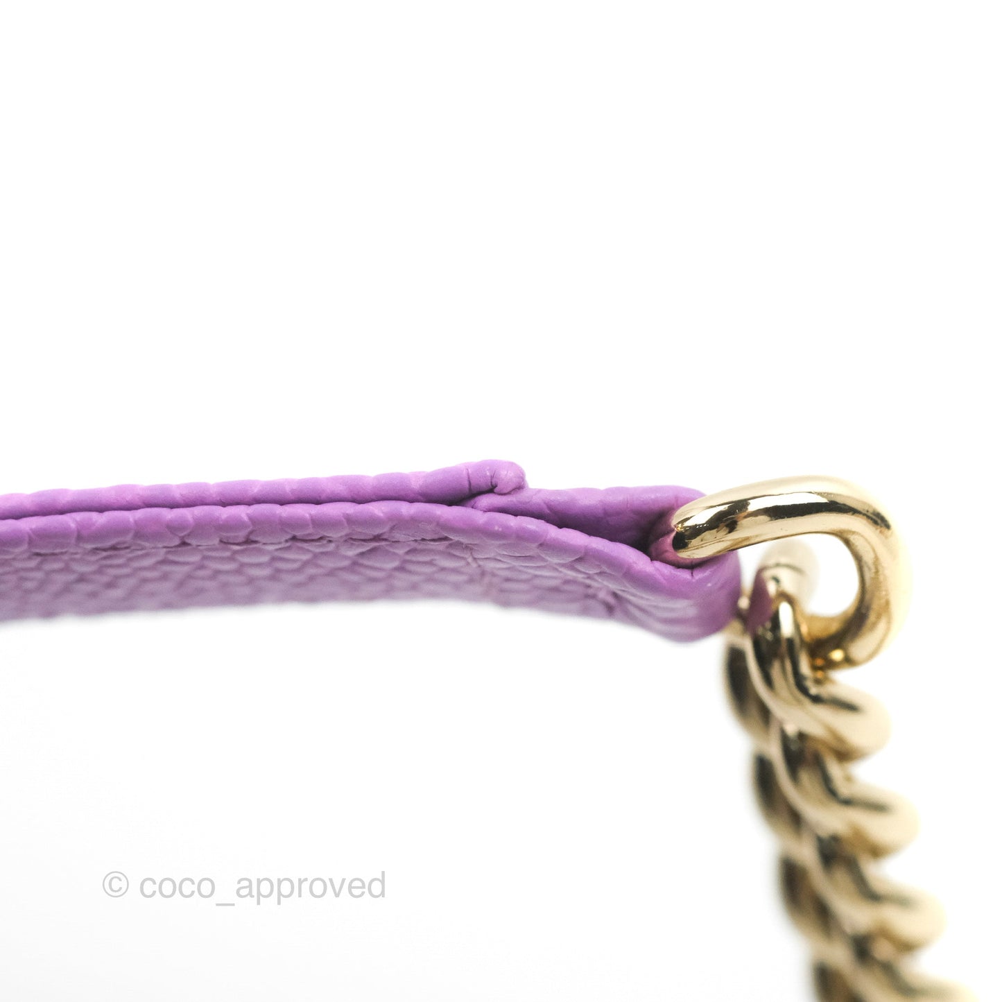 Chanel Quilted Boy Wallet on Chain WOC Purple Caviar Gold Hardware